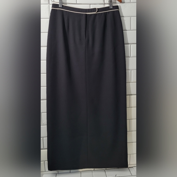 Casual Corner Ladies Vintage Black Pencil Skirt Midi Length Lined Polyester Rayo - Picture 1 of 6
